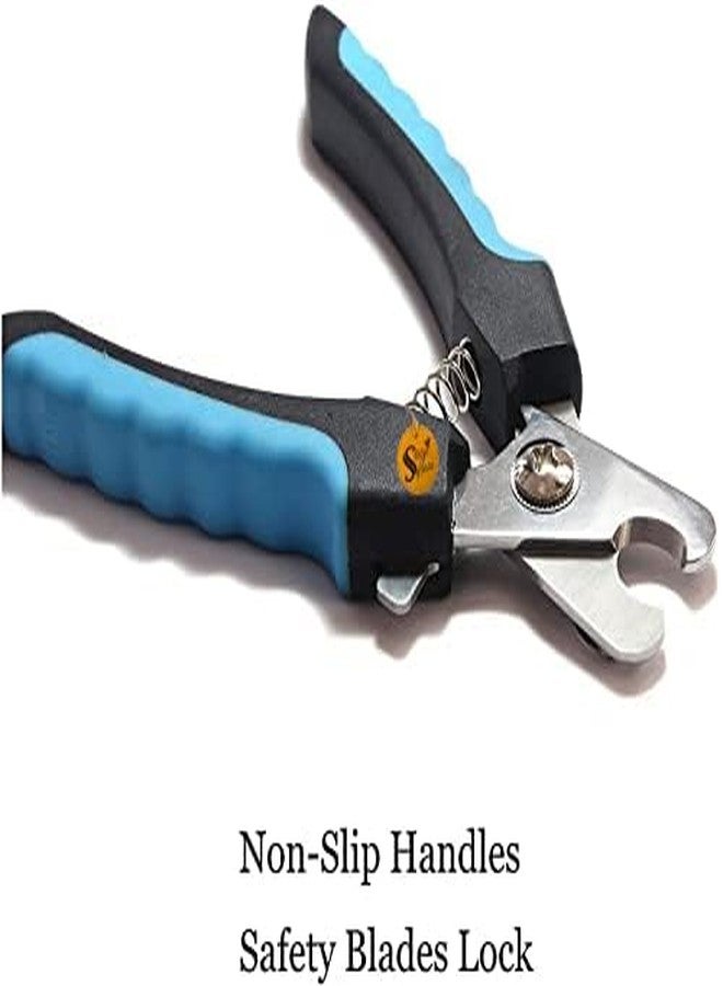 Sage Square Pet Grooming Set - Plastic Scooper with Long Handle + Pet Nail Cutter with Filer (Medium) + Pet Bath Brush Grooming Comb with Adjustable Ring for Dogs & Puppy - Combo of 3 (Random) - Image 3